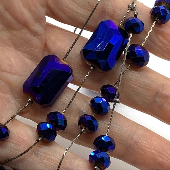 CHARMING CHARLIE Double Strand Midnight Blue Long Necklace - Picture 7 of 8